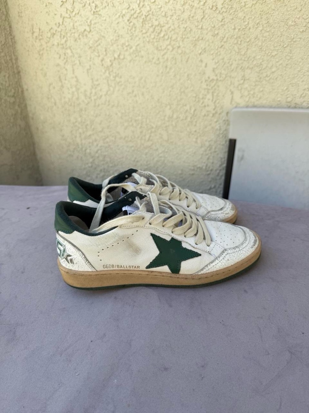 Golden Goose Kids White & Dark Green Ball Star Sneakers